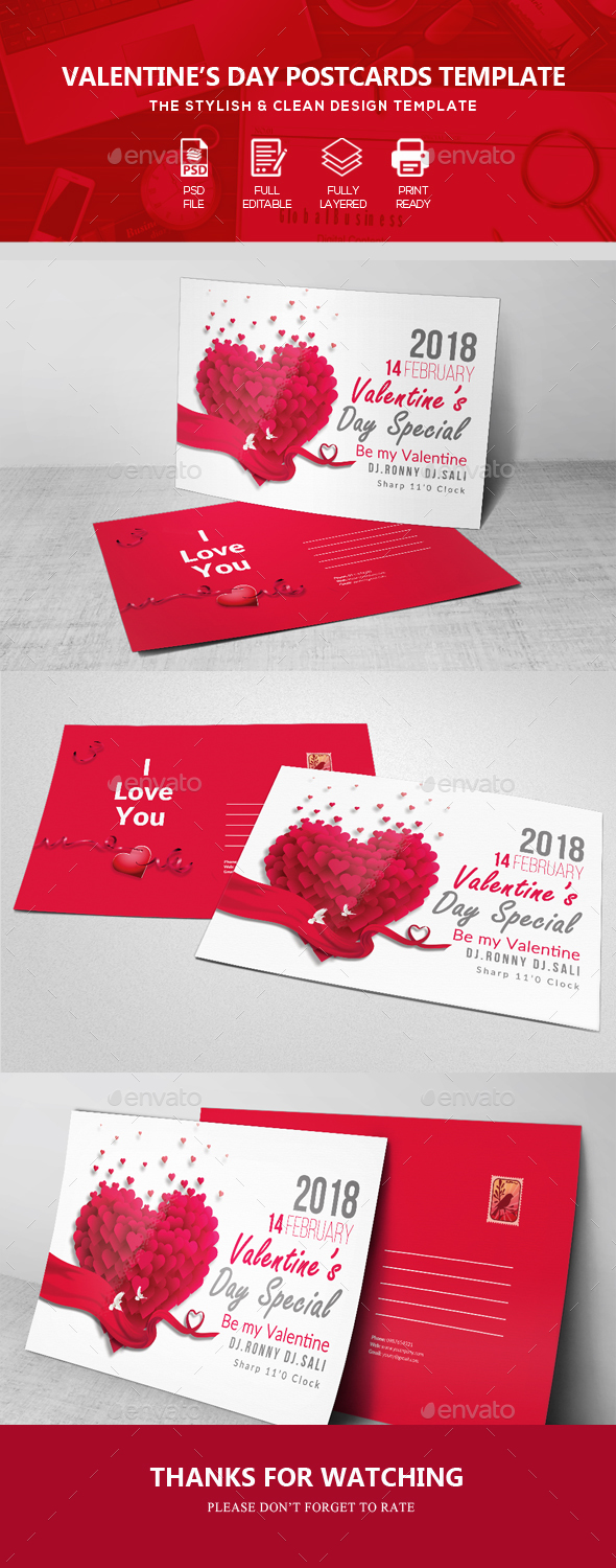 Valentine Event Post Card - Cards & Invites Print Templates