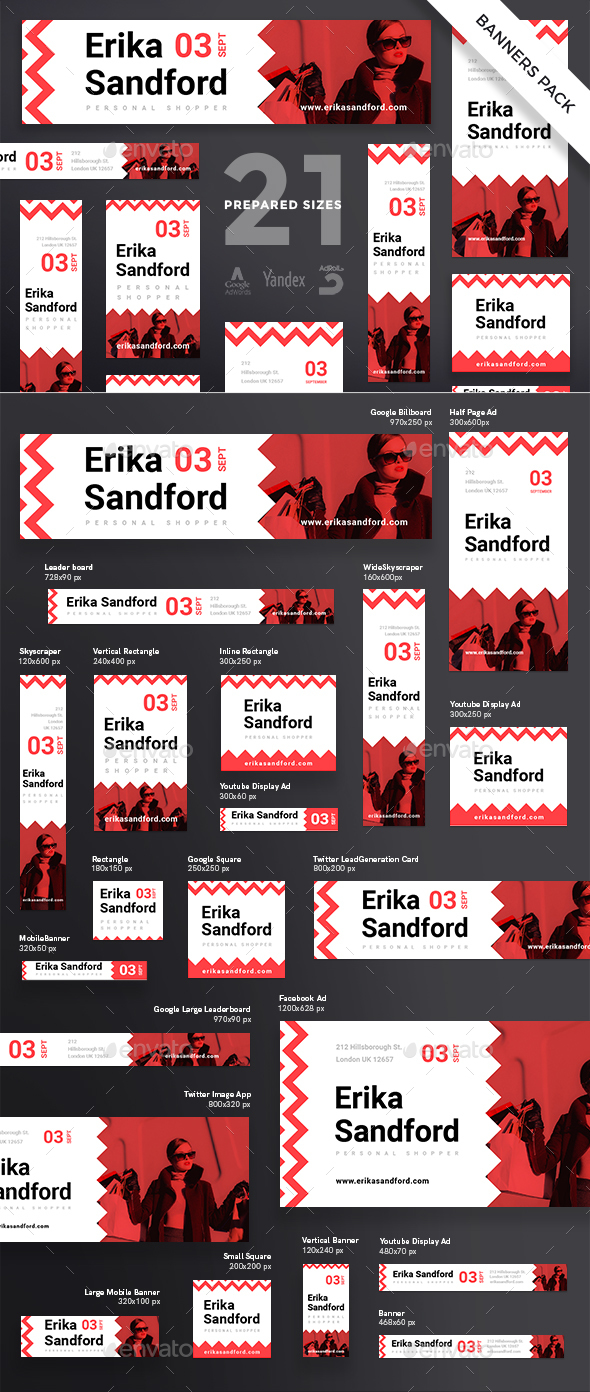 Personal Shopper Banner Pack - Banners & Ads Web Elements