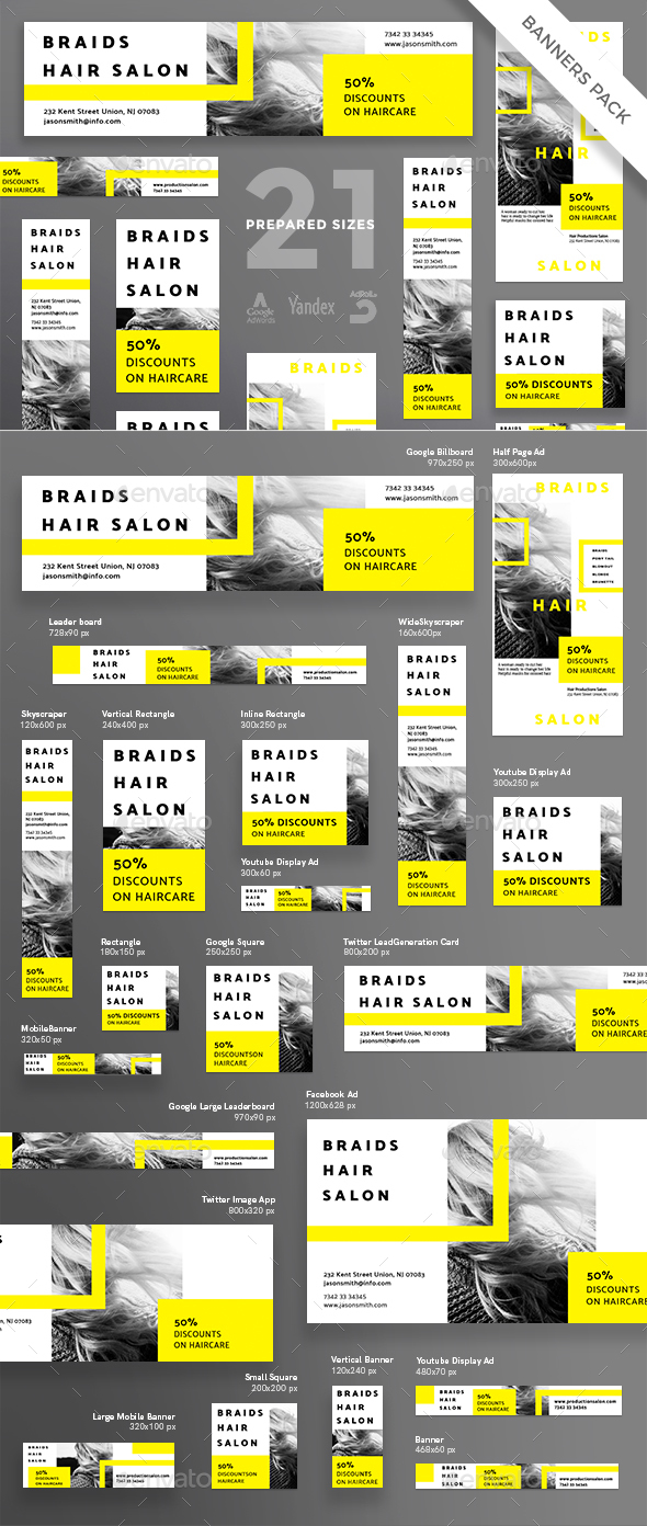 Hair Salon Banner Pack - Miscellaneous Social Media