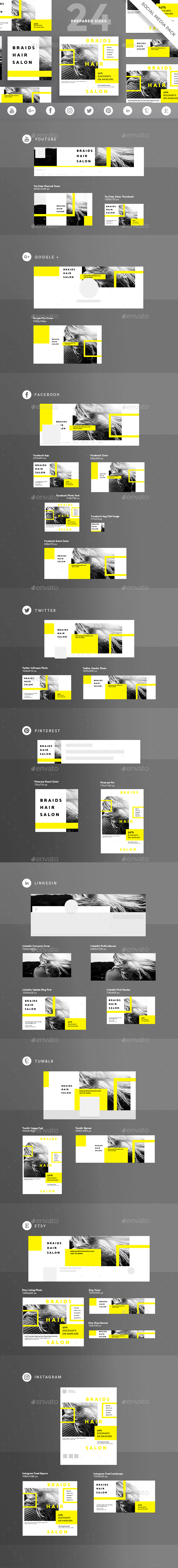 Hair Salon Social Media Pack - Miscellaneous Social Media