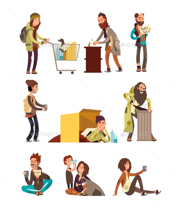 Homeless People - People Characters