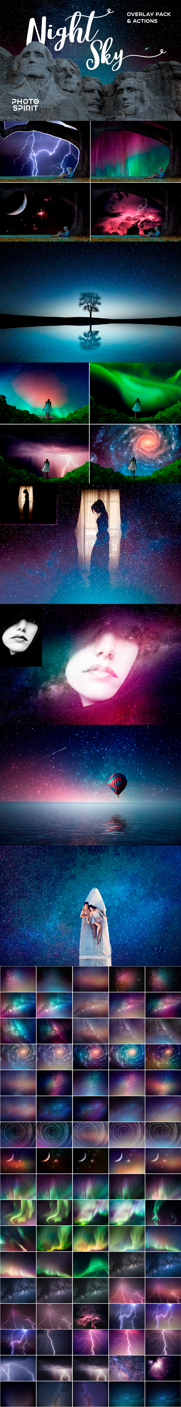 Night Sky Background Overlays - Photo Effects Actions