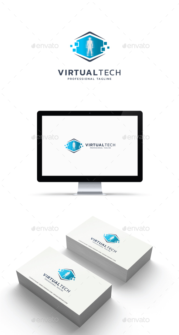 Virtual Tech Logo - Abstract Logo Templates