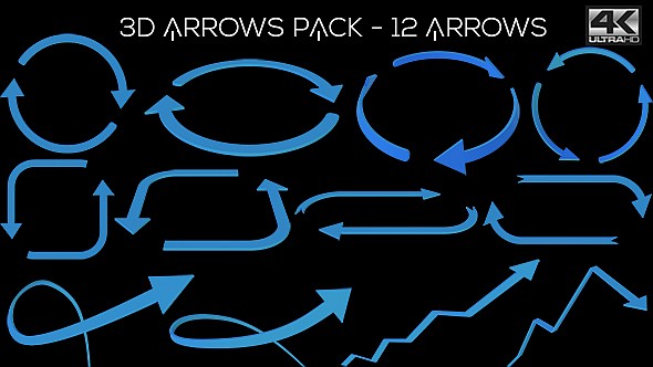 3D Arrows Pack Ver.2 - 12 Pack