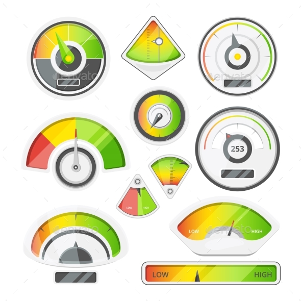 Different Speed Indicators - Miscellaneous Vectors