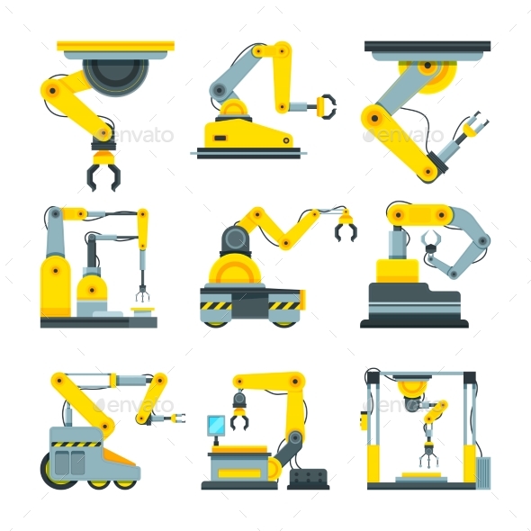 Industrial Mechanical Hands. - Objects Vectors