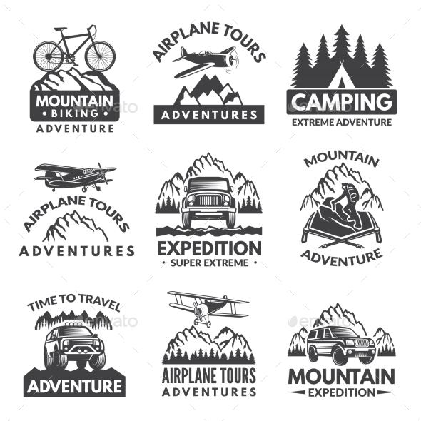 Labels Set for Travelers Club - Travel Conceptual