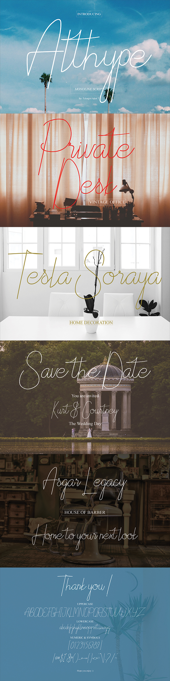 Althype monoline script - Script Fonts
