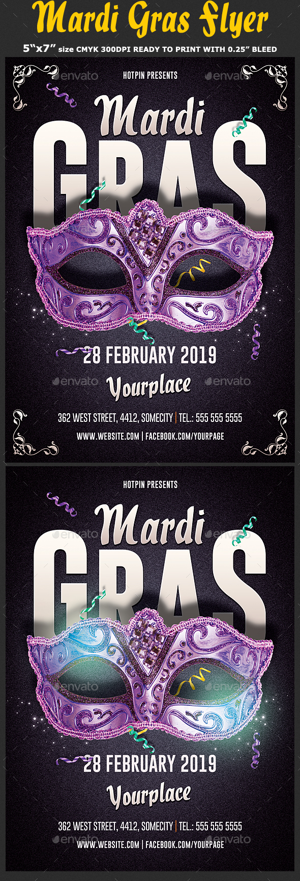 Mardi Gras Flyer Template - Clubs & Parties Events