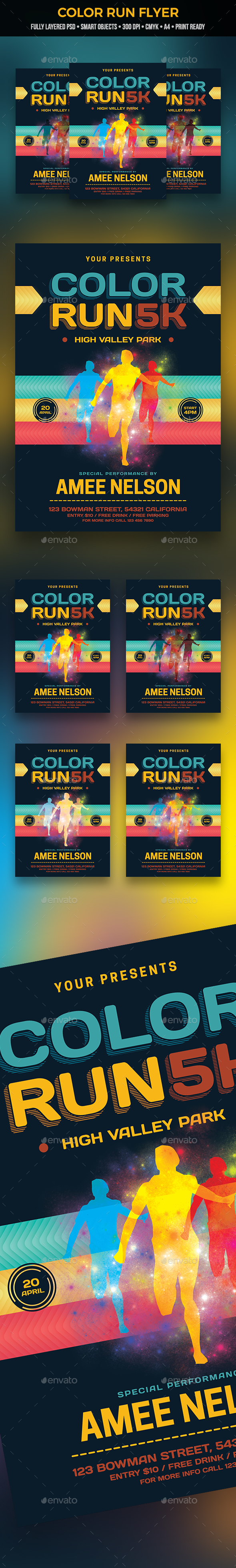 Color Run Flyer - Sports Events