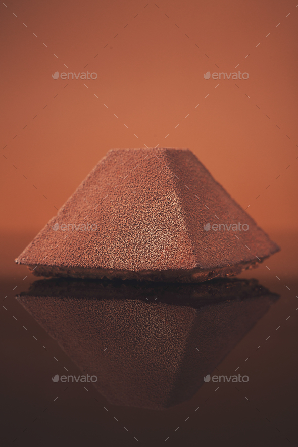 Pink restaurant dessert on porcelain plate - Stock Photo - Images