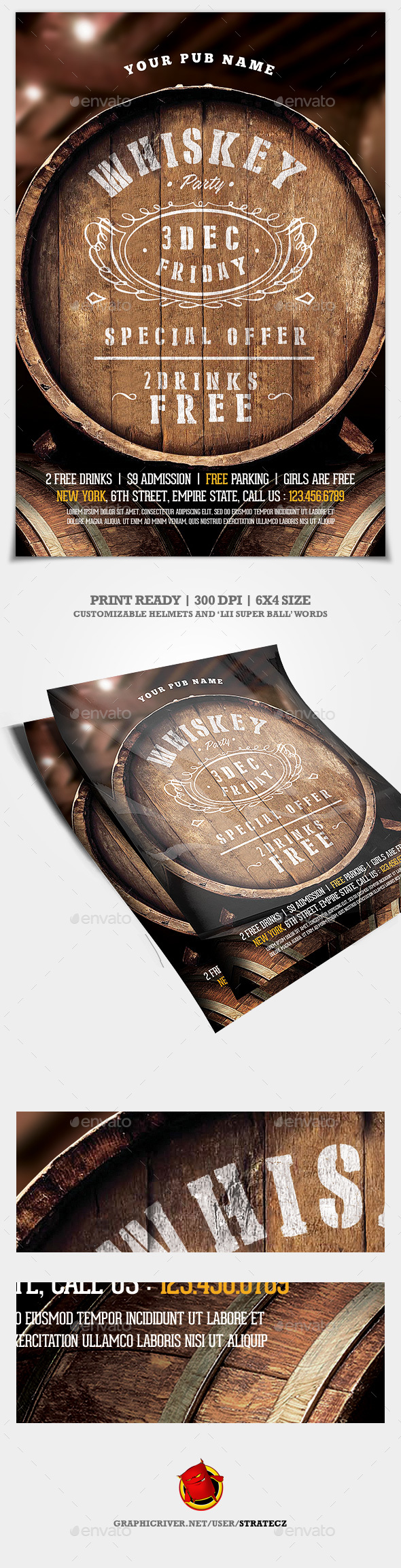Whiskey Flyer - Print Templates