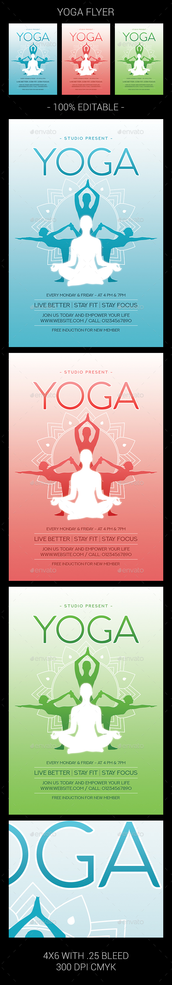 Yoga Flyer, Print Templates | GraphicRiver, image size:590x3366