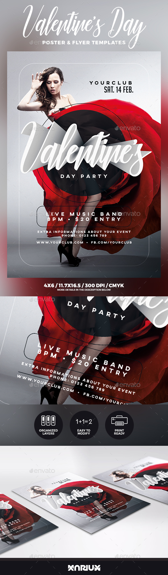 Valentine's Day Party Flyer & Poster - Events Flyers