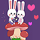 Cartoon Bunny Love for Valentine's Day - VideoHive Item for Sale