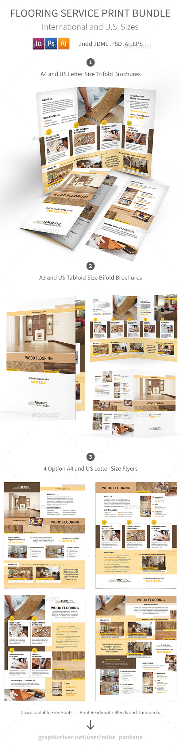 Flooring Service Print Bundle - Informational Brochures