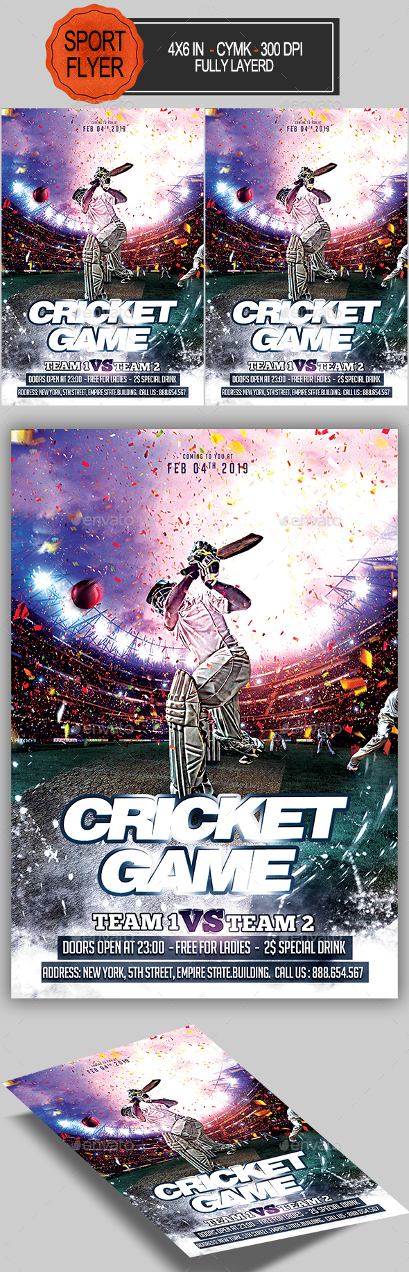 Cricket Game Flyer - Sports Events