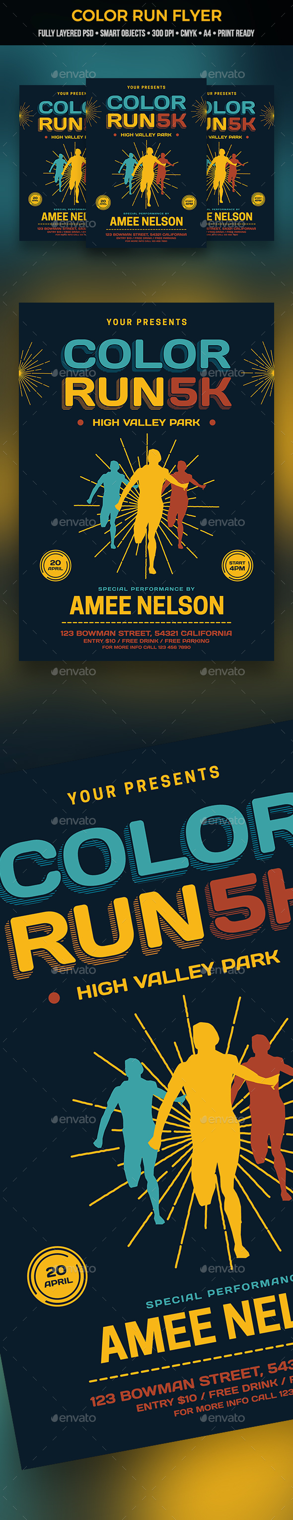 Color Run Flyer - Sports Events