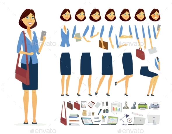 Businesswoman - Vector Cartoon Character - People Characters