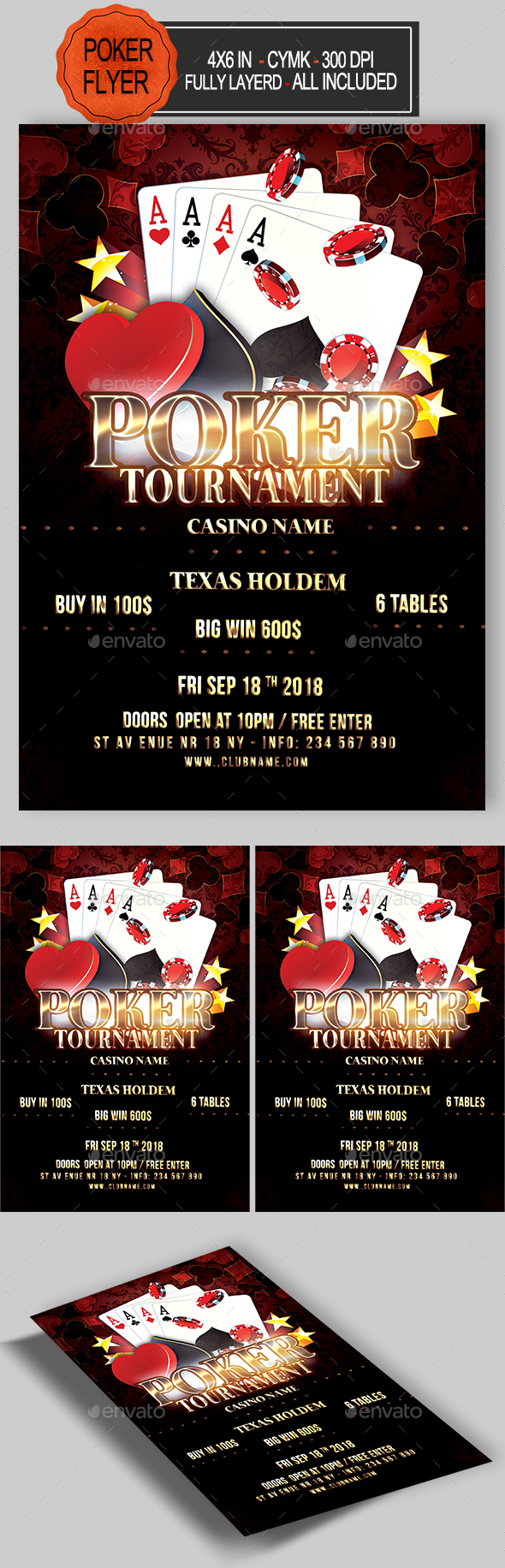 Poker Tournament Flyer - Clubs & Parties Events