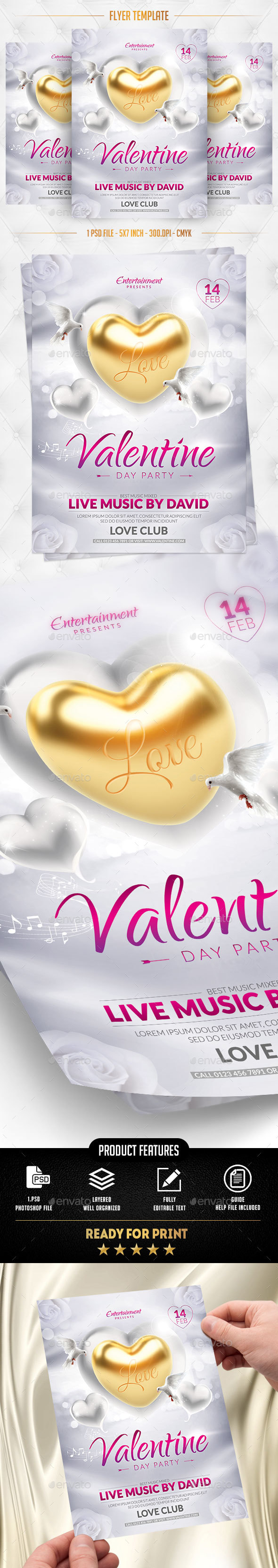 Valentine Day Party Flyer Template - Flyers Print Templates