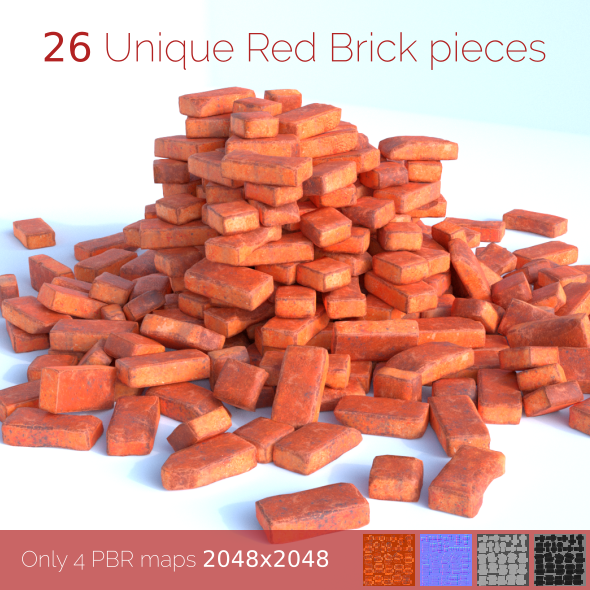 Red Brick SET - 3Docean 21233297