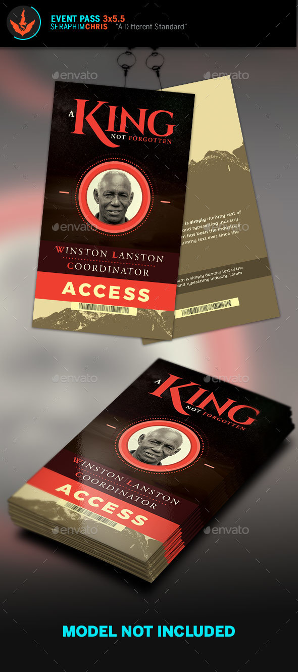 King Event Pass Template - Miscellaneous Print Templates