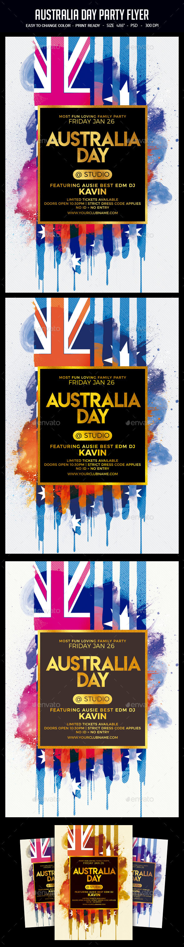 Australia Day Party Flyer - Clubs & Parties Events