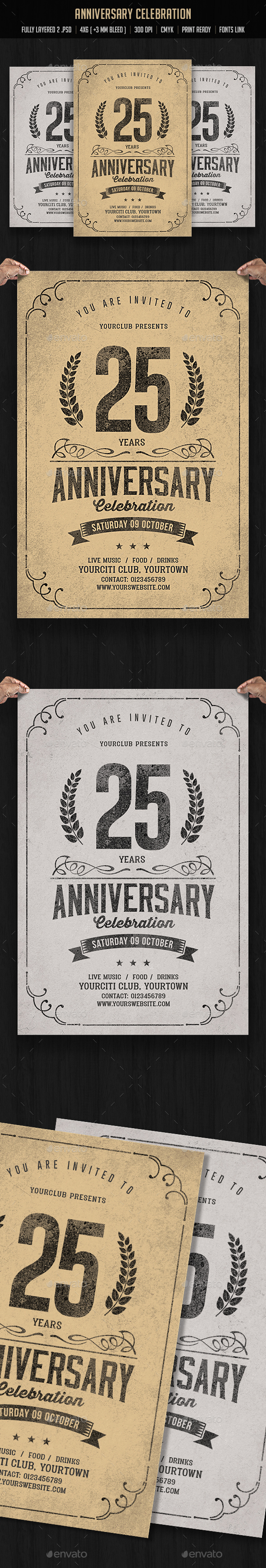 Vintage Anniversary Celebration - Events Flyers