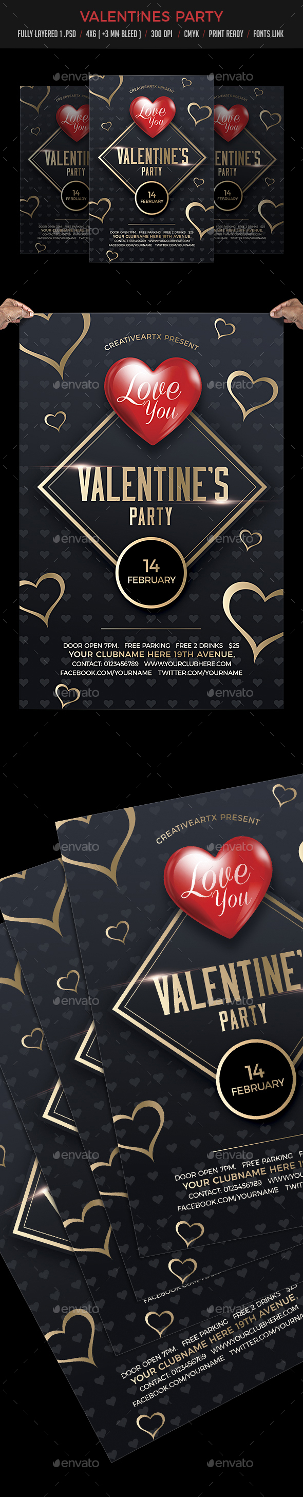 Valentines Party - Events Flyers