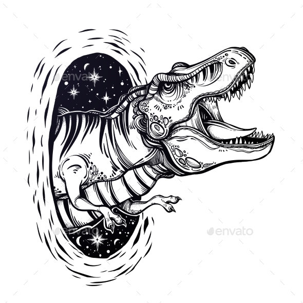 Tyrannosaurus Dinosaur Vector Illustration. - Miscellaneous Vectors