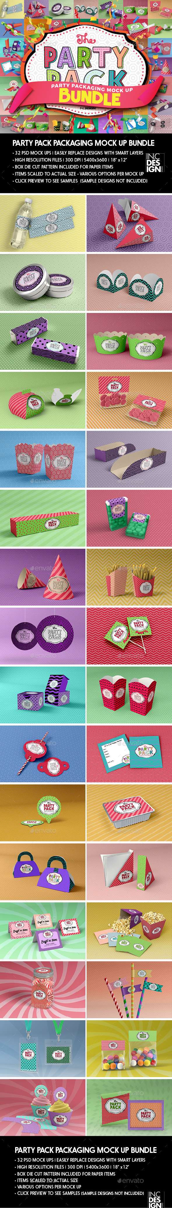 The Party Pack Packaging Mock up Bundle - Packaging Product Mock-Ups