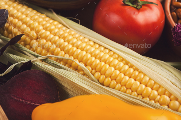 Fresh bright vegetables background - Stock Photo - Images