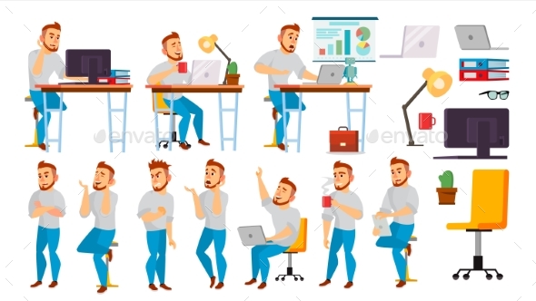 Business Character Vector. Working People Set - Business Conceptual