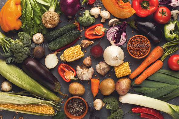 Fresh bright vegetables background - Stock Photo - Images