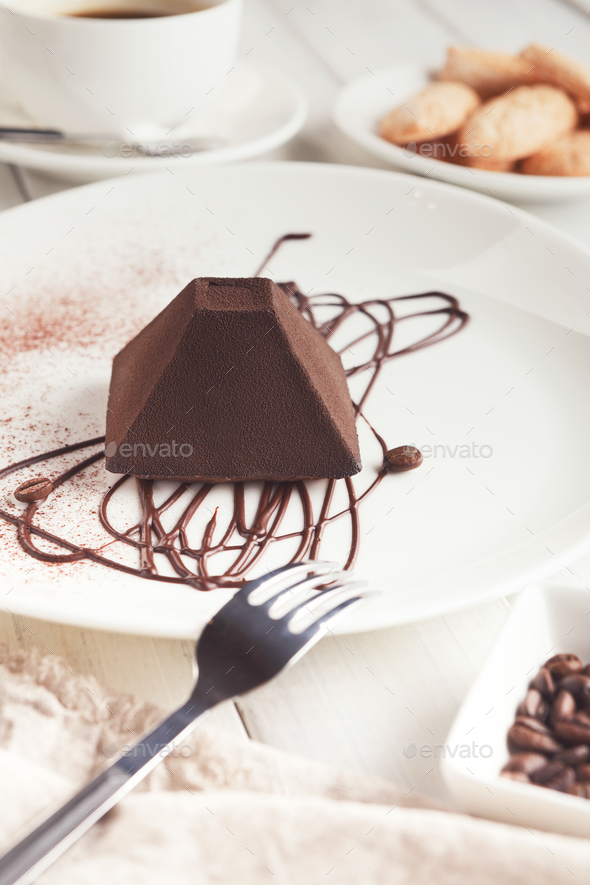 Chocolate truffle cake in pyramid shape Stock Photo by Milkosx | PhotoDune