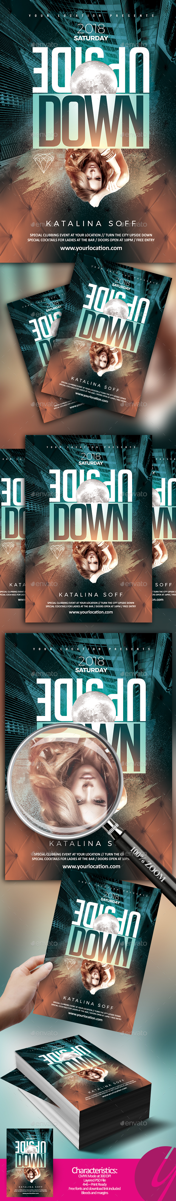 Upside Down Party Flyer - Clubs & Parties Events