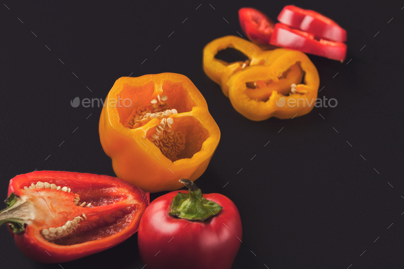 Red chili peppers closeup isolated on white background - Stock Photo - Images