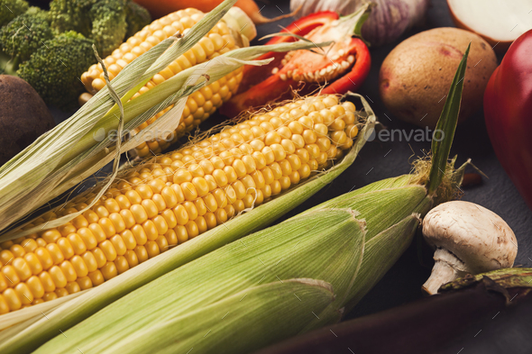 Fresh bright vegetables background - Stock Photo - Images