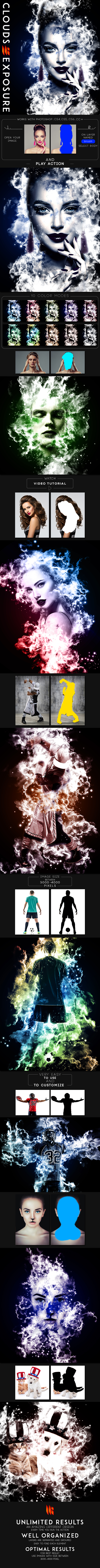 Clouds Exposure Photoshop Action - Photo Effects Actions