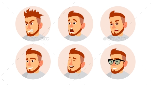 Character Business People Avatar Vector. Man Face - People Characters