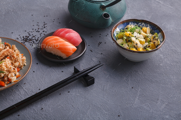 Asian food backgroung with copy space - Stock Photo - Images