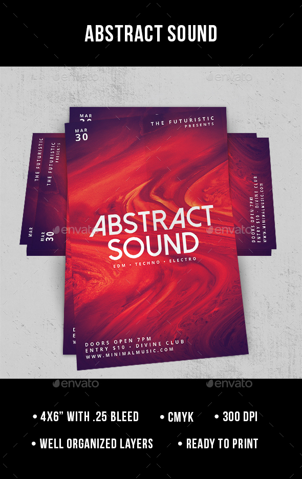 Abstract Sound - Flyer - Clubs & Parties Events
