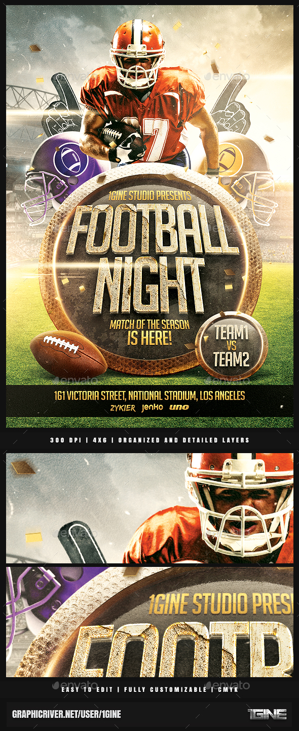 Football Night Flyer Template - Sports Events