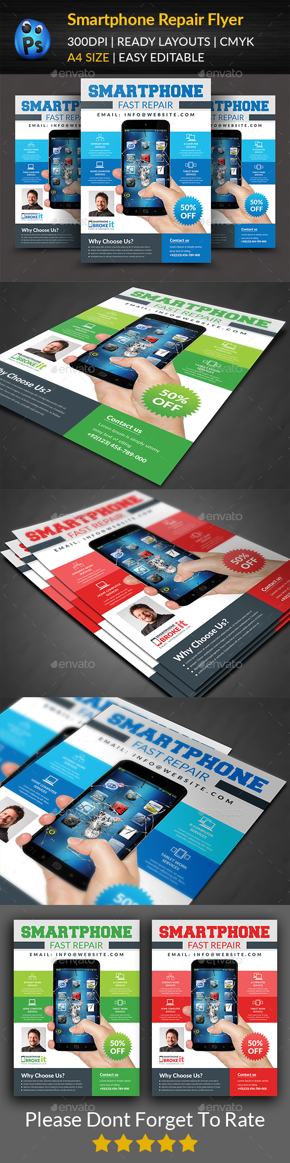 Smartphone Repair Flyer Templates - Commerce Flyers