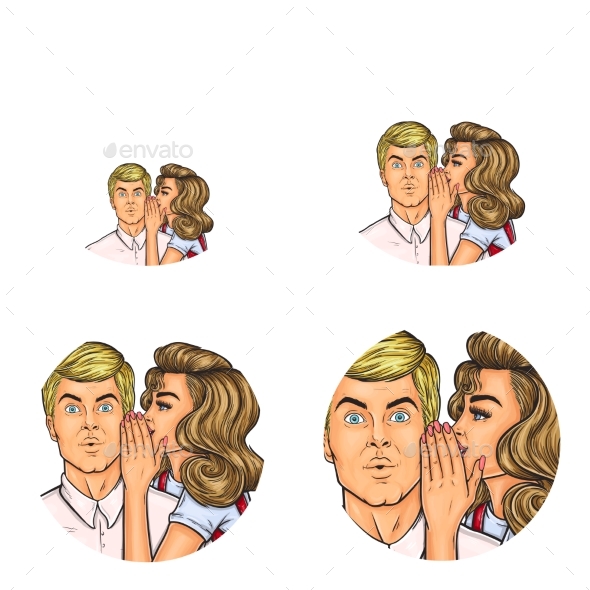 Vector Pop Art Social Network User Avatars - People Characters
