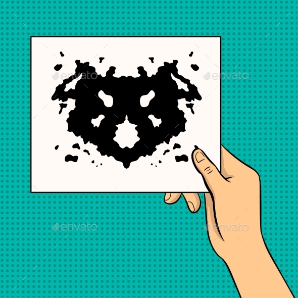 Rorschach Test Pop Art Vector Illustration