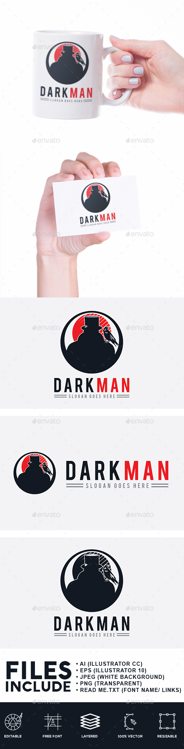 Dark Man Logo - Humans Logo Templates