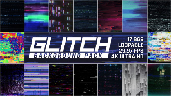 Glitch Background Pack 4K