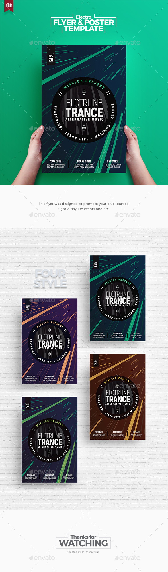 Electro Line Trance - Flyer Template - Clubs & Parties Events